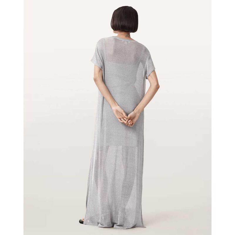 AllSaints Thea Sparkle Sheer Maxi Dress image number 1